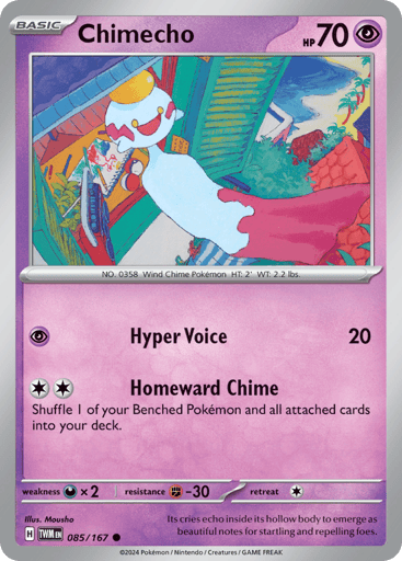 Chimecho – Common Reverse Holo – 085/167 – Twilight Masquerade