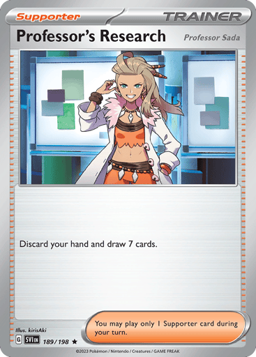 Professor's Research (Professor Sada) – Rare Reverse Holo – 189/198 – Scarlet & Violet