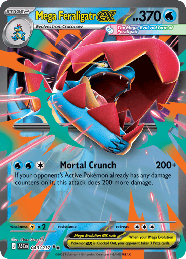Mega Feraligatr ex – Double Rare – 043/217 – Ascended Heroes