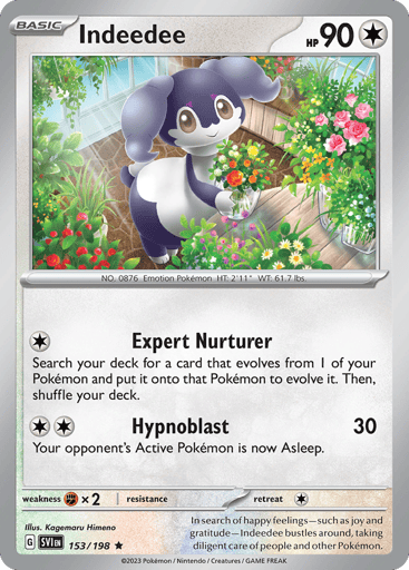 Indeedee – Rare Reverse Holo – 153/198 – Scarlet & Violet