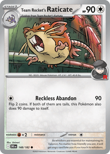 Team Rocket’s Raticate – Common Reverse Holo – 148/182 – Destined Rivals