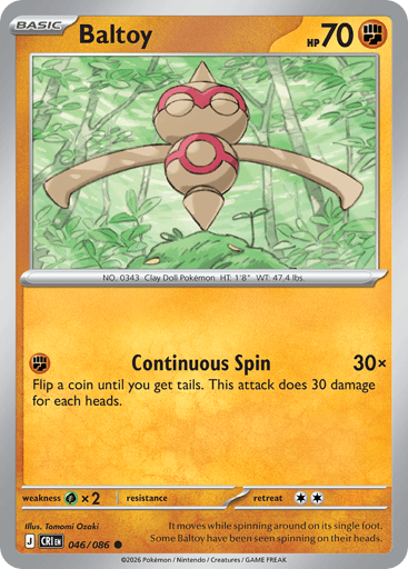 Baltoy – Common Reverse Holo – 046/086 – Chaos Rising