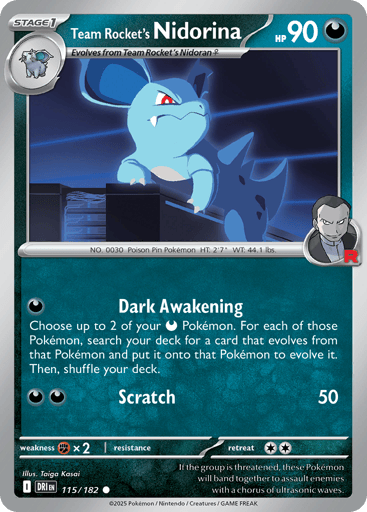 Team Rocket’s Nidorina – Common Reverse Holo – 115/182 – Destined Rivals