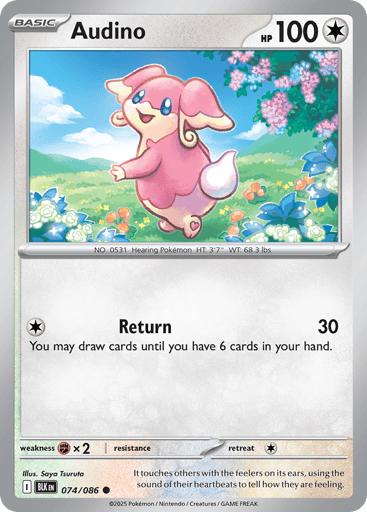Audino – Common Master Ball Reverse Holo – 074/086 – Black Bolt