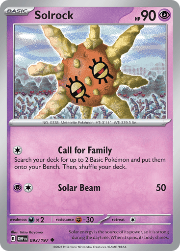 Solrock – Uncommon Reverse Holo – 093/197 – Obsidian Flames