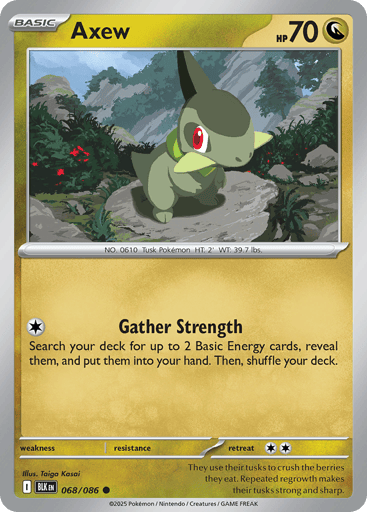 Axew – Common Reverse Holo – 068/086 – Black Bolt