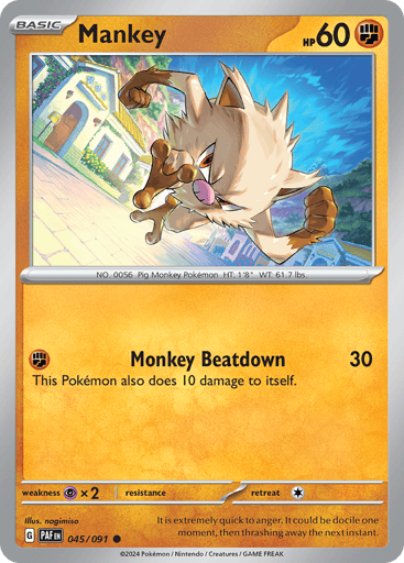 Mankey – Common – 045/091 – Paldean Fates