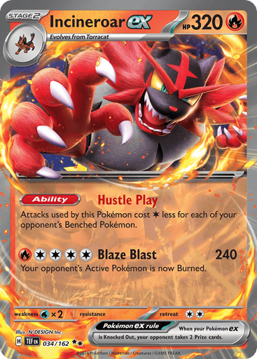 Incineroar ex – Double Rare – 034/162 – Temporal Forces