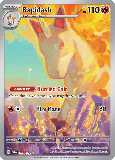 Rapidash – Illustration Rare – 189/182 – Destined Rivals
