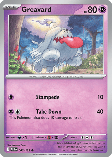 Greavard – Common Reverse Holo – 065/132 – Mega Evolution