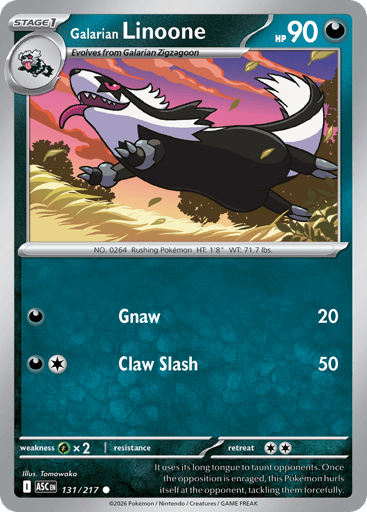 Galarian Linoone – Common Reverse Holo – 131/217 – Ascended Heroes
