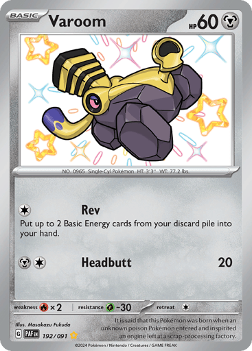 Varoom – Shiny Rare – 192/091 – Paldean Fates