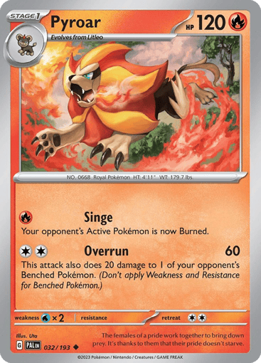 Pyroar – Uncommon Reverse Holo – 032/193 – Paldea Evolved