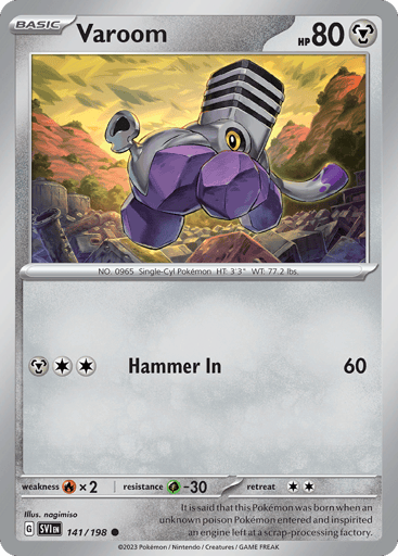 Varoom – Common Reverse Holo – 141/198 – Scarlet & Violet