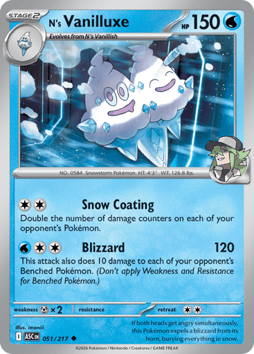 N’s Vanilluxe – Uncommon – 051/217 – Ascended Heroes