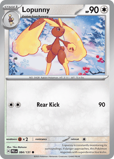Lopunny – Common Master Ball Reverse Holo – 084/131 – Prismatic Evolutions