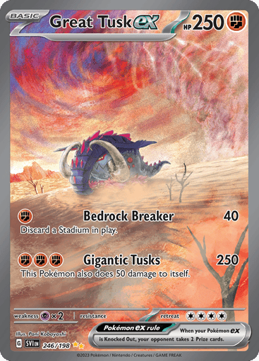 Great Tusk ex – Special Illustration Rare – 246/198 – Scarlet & Violet