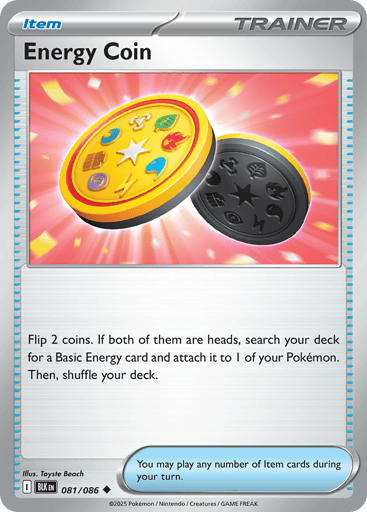 Energy Coin – Uncommon Poké Ball Reverse Holo – 081/086 – Black Bolt