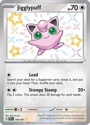 Jigglypuff – Shiny Rare – 198/091 – Paldean Fates