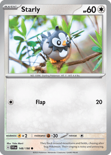 Starly – Common Reverse Holo – 148/198 – Scarlet & Violet