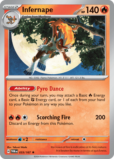 Infernape – Rare Holo – 033/167 – Twilight Masquerade