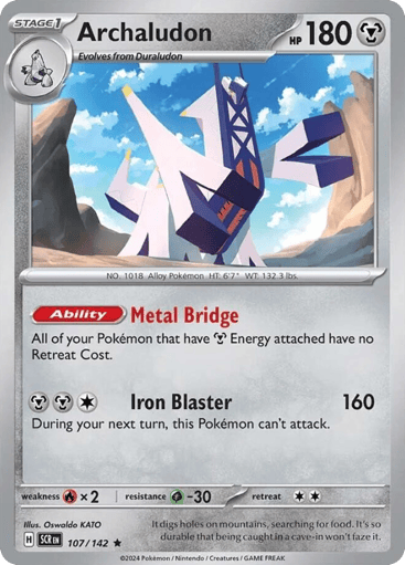 Archaludon – Rare Reverse Holo – 107/142 – Stellar Crown