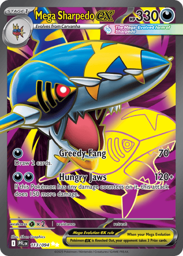 Mega Sharpedo ex – Ultra Rare – 113/094 – Phantasmal Flames