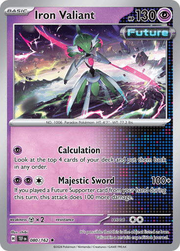 Iron Valiant – Rare Reverse Holo – 080/162 – Temporal Forces