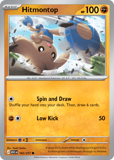 Hitmontop – Common Reverse Holo – 102/217 – Ascended Heroes