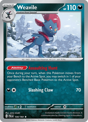 Weavile – Rare Reverse Holo – 134/193 – Paldea Evolved