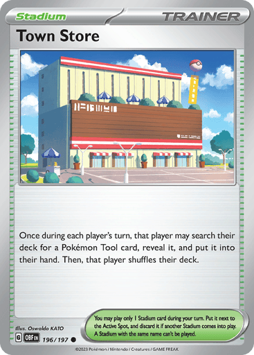Town Store – Common Reverse Holo – 196/197 – Obsidian Flames