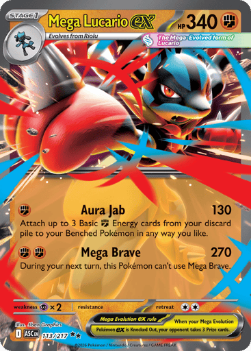 Mega Lucario ex – Double Rare – 113/217 – Ascended Heroes