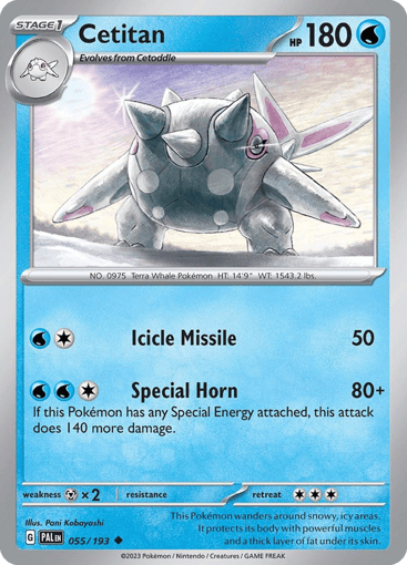 Cetitan – Uncommon Reverse Holo – 055/193 – Paldea Evolved