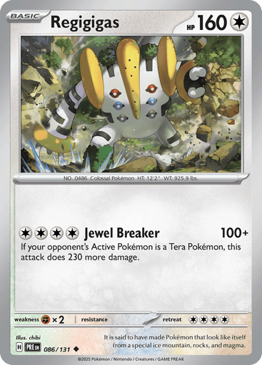 Regigigas – Uncommon Reverse Holo – 086/131 – Prismatic Evolutions