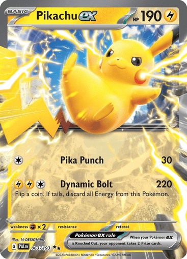Pikachu ex – Double Rare – 063/193 – Paldea Evolved