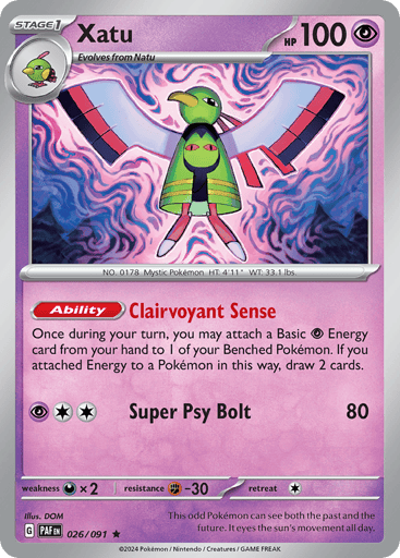 Xatu – Rare Holo – 026/091 – Paldean Fates