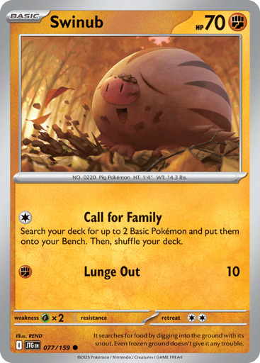 Swinub – Common Reverse Holo – 077/159 – Journey Together