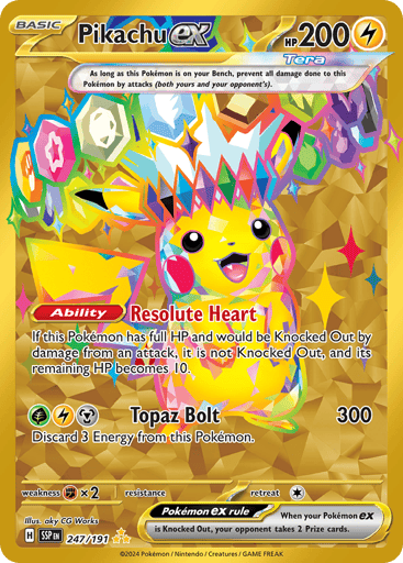 Pikachu ex – Hyper Rare – 247/191 – Surging Sparks