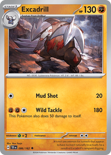 Excadrill – Uncommon Reverse Holo – 086/162 – Temporal Forces
