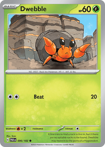 Dwebble – Common Reverse Holo – 006/182 – Paradox Rift