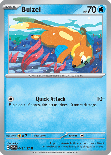 Buizel – Common Reverse Holo – 048/197 – Obsidian Flames