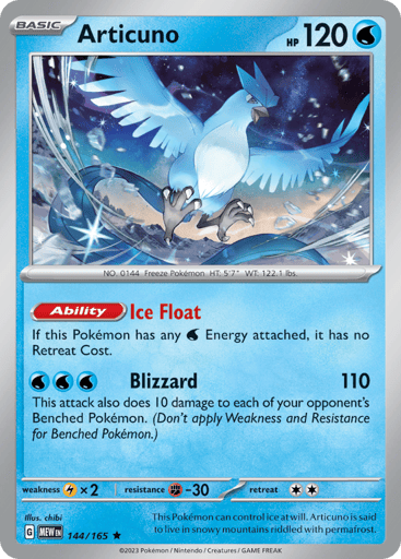 Articuno – Rare – 144/165 – S&V 151