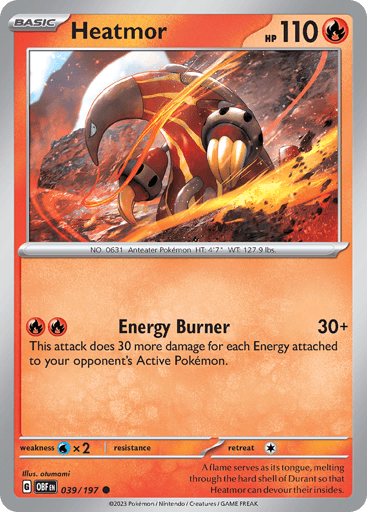 Heatmor – Common Reverse Holo – 039/197 – Obsidian Flames