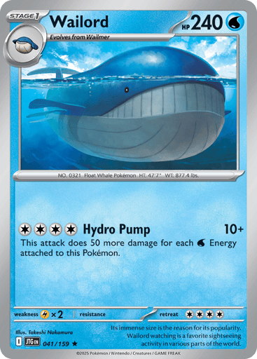 Wailord – Rare Holo – 041/159 – Journey Together