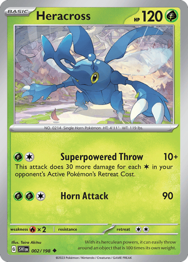 Heracross – Uncommon Reverse Holo – 002/198 – Scarlet & Violet