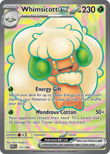 Whimsicott ex – Ultra Rare – 157/086 – White Flare