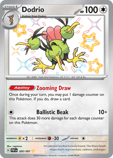 Dodrio – Shiny Rare – 200/091 – Paldean Fates