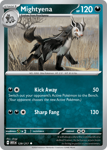 Mightyena – Uncommon Reverse Holo – 129/217 – Ascended Heroes