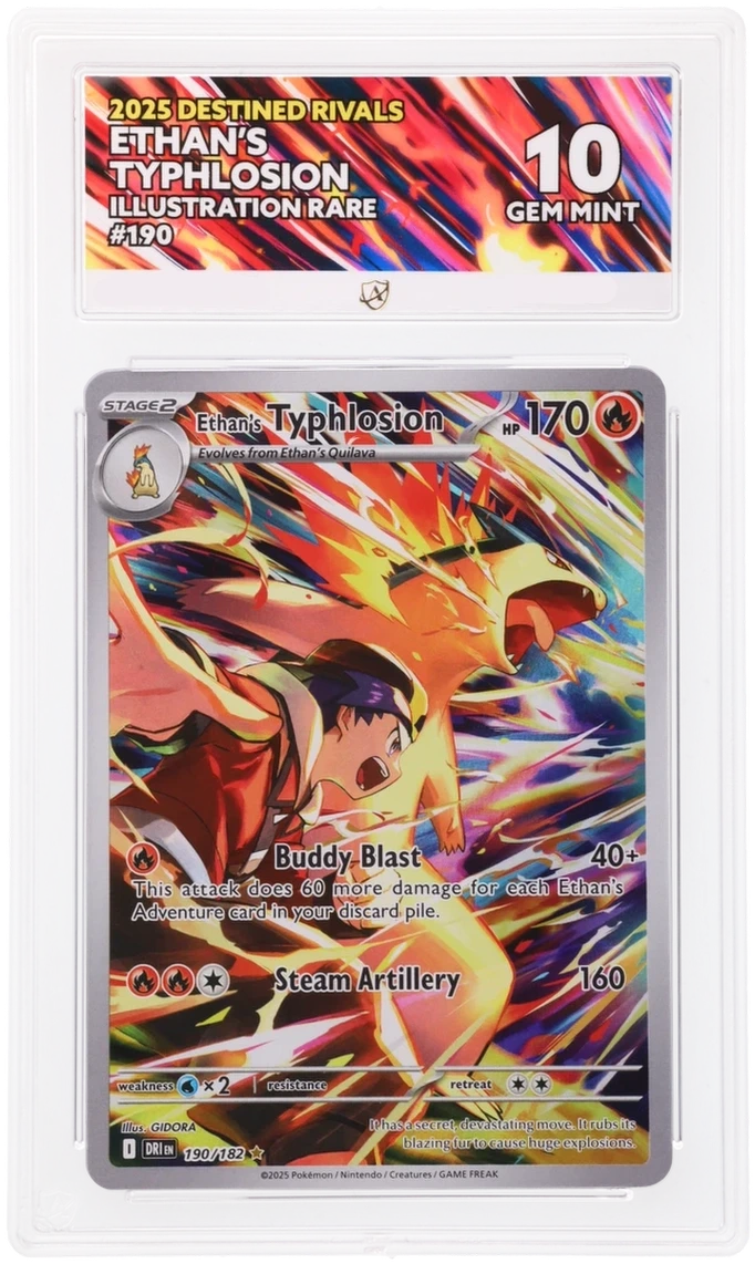 Pokémon Ethan's Typhlosion Illustration Rare 190/182 – Destined Rivals – ACE 10 Graded Card