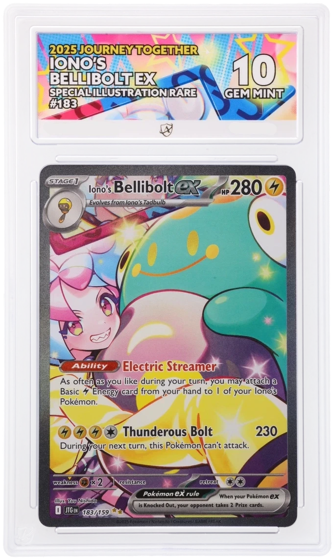 Pokémon Iono's Bellibolt ex Special Illustration Rare 183/159 – Journey Together – ACE 10 Graded Card